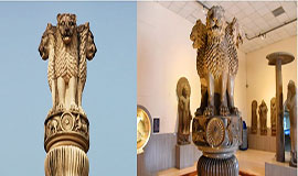 Ashoka Pillar, Lion Capital of Ashoka, Sarnath Museum, Sarnath | Pravase